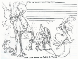 Duck Duck Moose Curriculum Guide Coloring Sheet - Write Your Own Story
