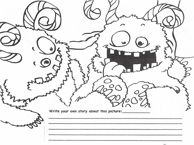 The Monster Under the Bed Curriculum Guide Coloring Sheet - Write Your Own Story